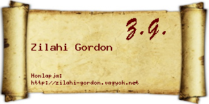 Zilahi Gordon névjegykártya